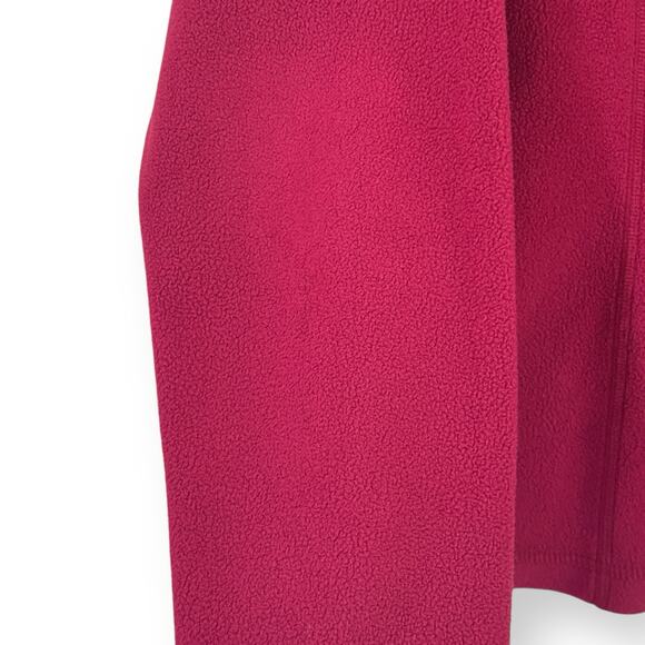 LL Bean Sweater Womens Large Pink Magenta 1/4 Zip Fleece Outdoor Casual Pullover - Picture 9 of 10